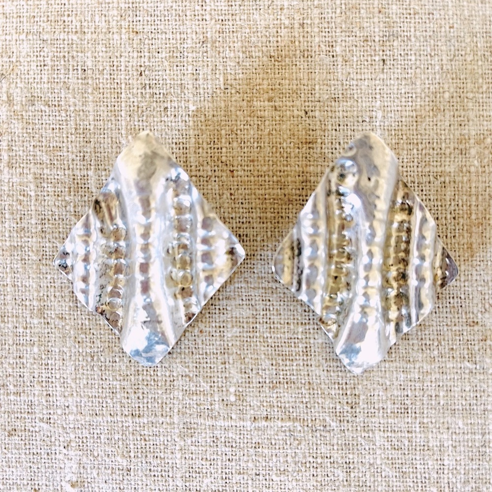 Vintage 800 Silver Earrings, Large Custom Made